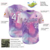 Custom Purple White 3D Pattern Design Constellation Space Galaxy Star Authentic Baseball Jersey