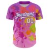Custom Purple White 3D Pattern Design Graffiti Splash Authentic Baseball Jersey