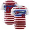 Custom White Red Black Cuban Flag-Blue 3D Cuba Authentic Baseball Jersey