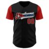 Custom Black Red White-Cuban Flag 3D Cuba Authentic Baseball Jersey