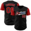 Custom Black Red White-Cuban Flag 3D Cuba Authentic Baseball Jersey