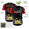 Custom Black Red White-Cuban Flag 3D Cuba Santiago Authentic Baseball Jersey