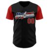 Custom Black Red White-Dominican Republic Flag 3D Dominican Republic Authentic Baseball Jersey