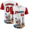 Custom White Red Black-Cuban Flag 3D Cuba Santiago Authentic Baseball Jersey