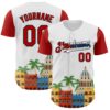 Custom White Red Black-Cuban Flag 3D Cuba Havana Authentic Baseball Jersey