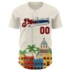 Custom Cream Red Black-Cuban Flag 3D Cuba Havana Authentic Baseball Jersey
