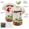 Custom Cream Red Black-Cuban Flag 3D Cuba Havana Authentic Baseball Jersey