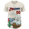 Custom Cream Red Black-Cuban Flag 3D Cuba Authentic Baseball Jersey