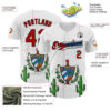 Custom White Red Black-Cuban Flag 3D Cuba Authentic Baseball Jersey