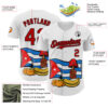 Custom White Red-Black 3D Cuba Cuban Flag Authentic Baseball Jersey