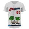 Custom White Red Black-Cuban Flag 3D Cuba Authentic Baseball Jersey