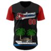 Custom Black Red White-Cuban Flag 3D Cuba Authentic Baseball Jersey