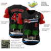 Custom Black Red White-Cuban Flag 3D Cuba Authentic Baseball Jersey