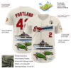 Custom Cream Red Black White-Cuban Flag 3D Cuba Authentic Baseball Jersey