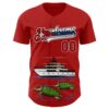 Custom Red Black White-Cuban Flag 3D Cuba Authentic Baseball Jersey