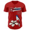 Custom Red Black White-Cuban Flag 3D Cuba Authentic Baseball Jersey