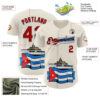 Custom Cream Red Black White-Cuban Flag 3D Cuba Authentic Baseball Jersey