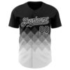 Custom Black White 3D Gradient Square Shape Authentic Baseball Jersey