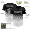 Custom Black White 3D Gradient Square Shape Authentic Baseball Jersey