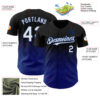 Custom Black White-Royal 3D Gradient Square Shape Authentic Baseball Jersey