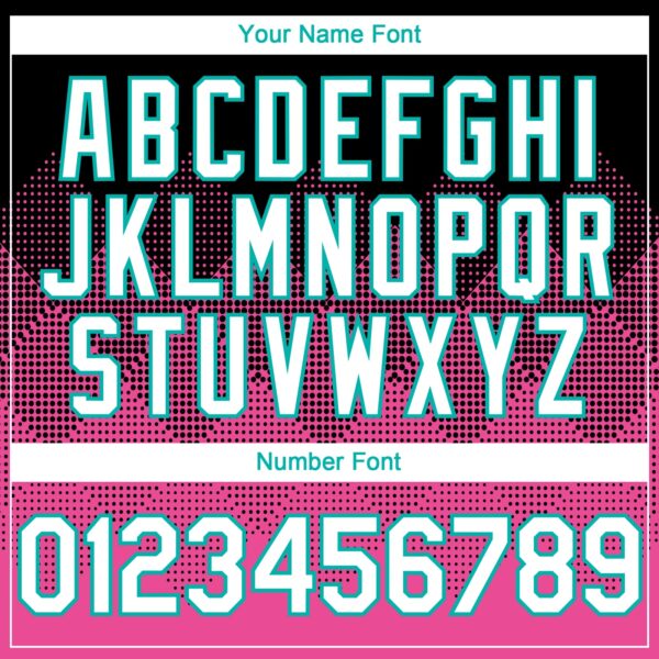 Custom Black White Pink-Aqua 3D Gradient Square Shape Authentic Baseball Jersey