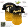 Custom Black White-Gold 3D Gradient Square Shape Authentic Baseball Jersey