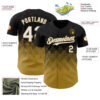 Custom Black White-Old Gold 3D Gradient Square Shape Authentic Baseball Jersey