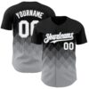 Custom Black White-Gray 3D Gradient Square Shape Authentic Baseball Jersey