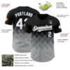 Custom Black White-Gray 3D Gradient Square Shape Authentic Baseball Jersey