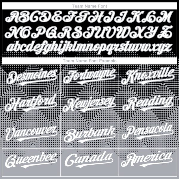 Custom Black White-Gray 3D Gradient Square Shape Authentic Baseball Jersey