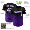 Custom Black White-Purple 3D Gradient Square Shape Authentic Baseball Jersey