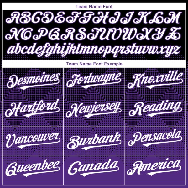 Custom Black White-Purple 3D Gradient Square Shape Authentic Baseball Jersey