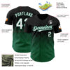 Custom Black White-Kelly Green 3D Gradient Square Shape Authentic Baseball Jersey
