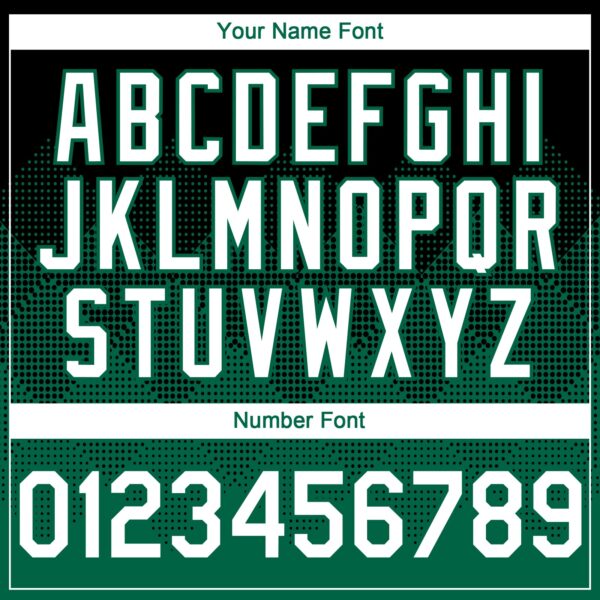 Custom Black White-Kelly Green 3D Gradient Square Shape Authentic Baseball Jersey