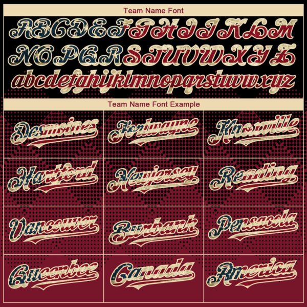 Custom Black Vintage USA Flag Crimson-Cream 3D Gradient Square Shape Authentic Baseball Jersey