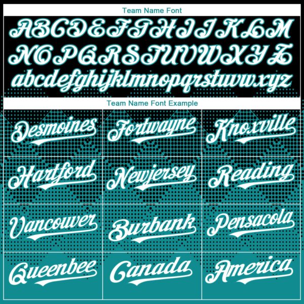 Custom Black White-Teal 3D Gradient Square Shape Authentic Baseball Jersey