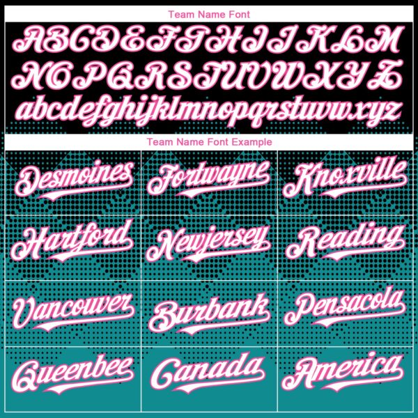 Custom Black White Teal-Pink 3D Gradient Square Shape Authentic Baseball Jersey