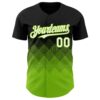 Custom Black White-Neon Green 3D Gradient Square Shape Authentic Baseball Jersey