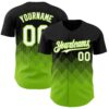 Custom Black White-Neon Green 3D Gradient Square Shape Authentic Baseball Jersey