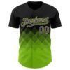 Custom Black Purple-Neon Green 3D Gradient Square Shape Authentic Baseball Jersey