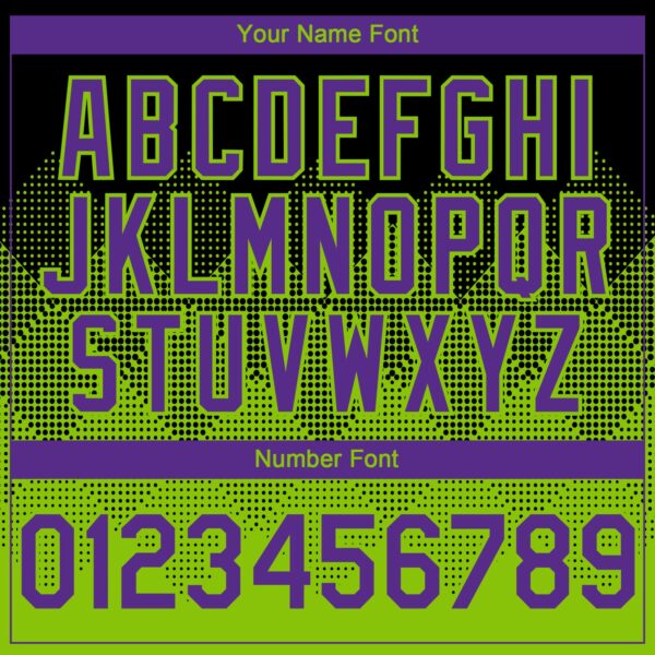 Custom Black Purple-Neon Green 3D Gradient Square Shape Authentic Baseball Jersey