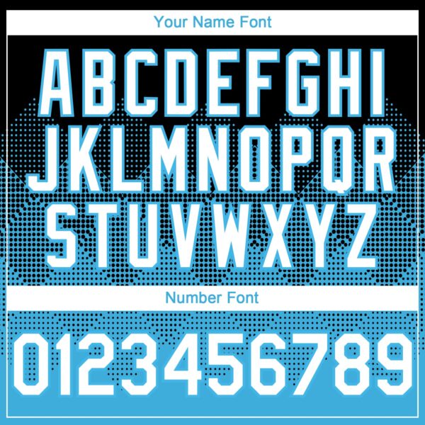 Custom Black White-Sky Blue 3D Gradient Square Shape Authentic Baseball Jersey