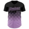 Custom Black Light Purple 3D Gradient Square Shape Authentic Baseball Jersey