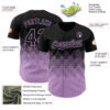 Custom Black Light Purple 3D Gradient Square Shape Authentic Baseball Jersey