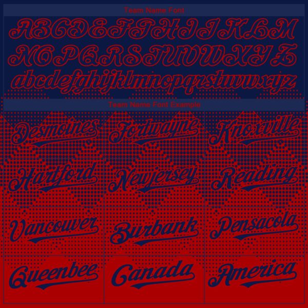 Custom Navy Red 3D Gradient Square Shape Authentic Baseball Jersey