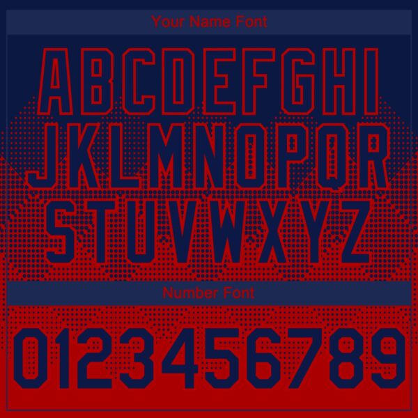 Custom Navy Red 3D Gradient Square Shape Authentic Baseball Jersey