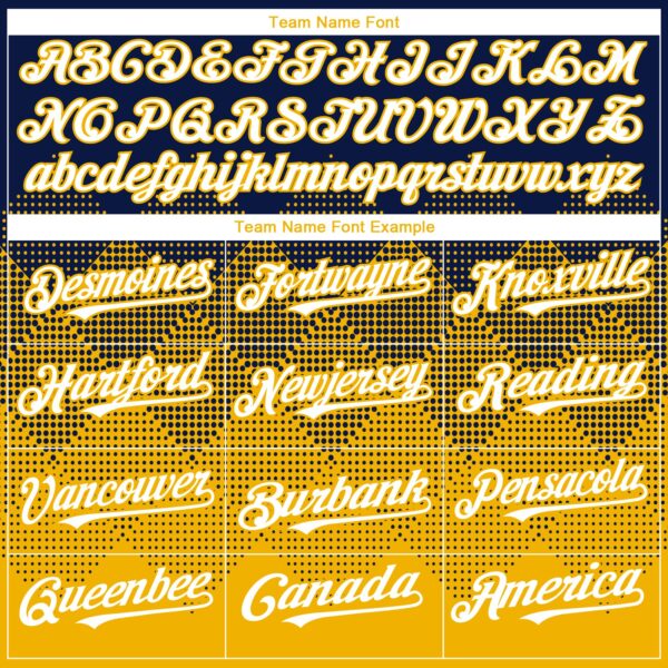 Custom Navy White-Gold 3D Gradient Square Shape Authentic Baseball Jersey