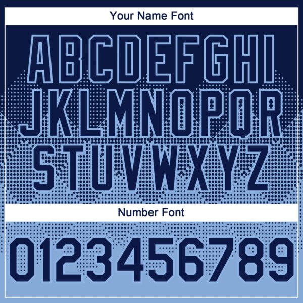 Custom Navy Light Blue 3D Gradient Square Shape Authentic Baseball Jersey