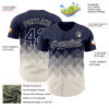 Custom Navy Cream 3D Gradient Square Shape Authentic Baseball Jersey