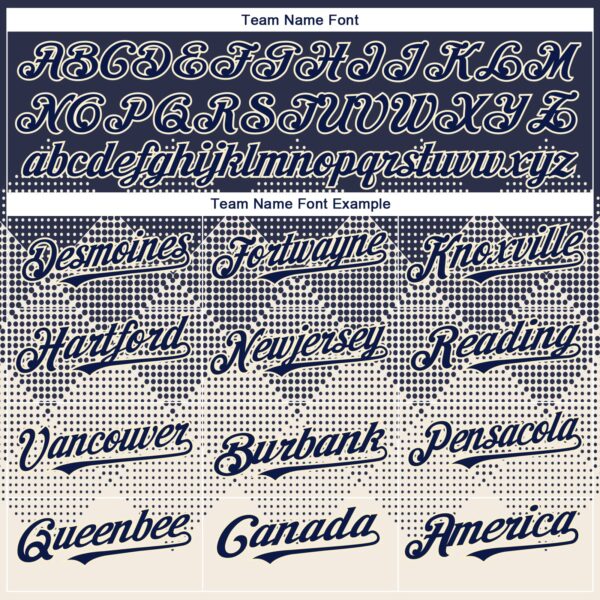 Custom Navy Cream 3D Gradient Square Shape Authentic Baseball Jersey